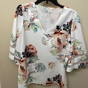 Whiter floral shirt